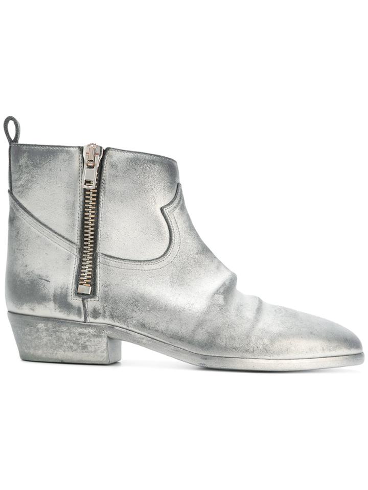 Golden Goose Deluxe Brand Distressed Ankle Boots - Metallic