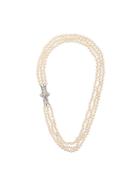 Susan Caplan Vintage Triple Strand Faux Pearl Necklace - White