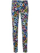 Love Moschino - Heart Print Jeans - Women - Cotton/spandex/elastane - 26, Blue, Cotton/spandex/elastane