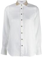 Brunello Cucinelli Sequinned Collar Shirt - White
