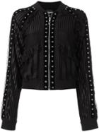 Just Cavalli Lace Panel Bomber Jacket - Black