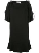 See By Chloé Flared-hem Shift Dress, Women's, Size: 40, Black, Polyester/spandex/elastane