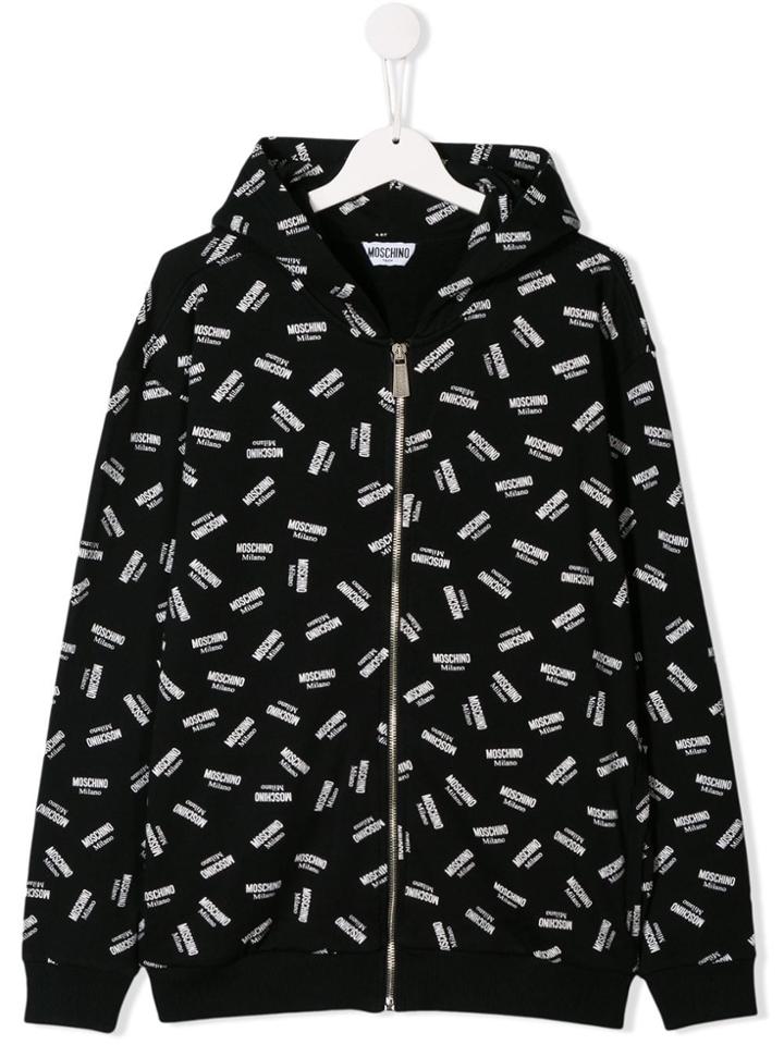 Moschino Kids Zip Up Hoodie - Black