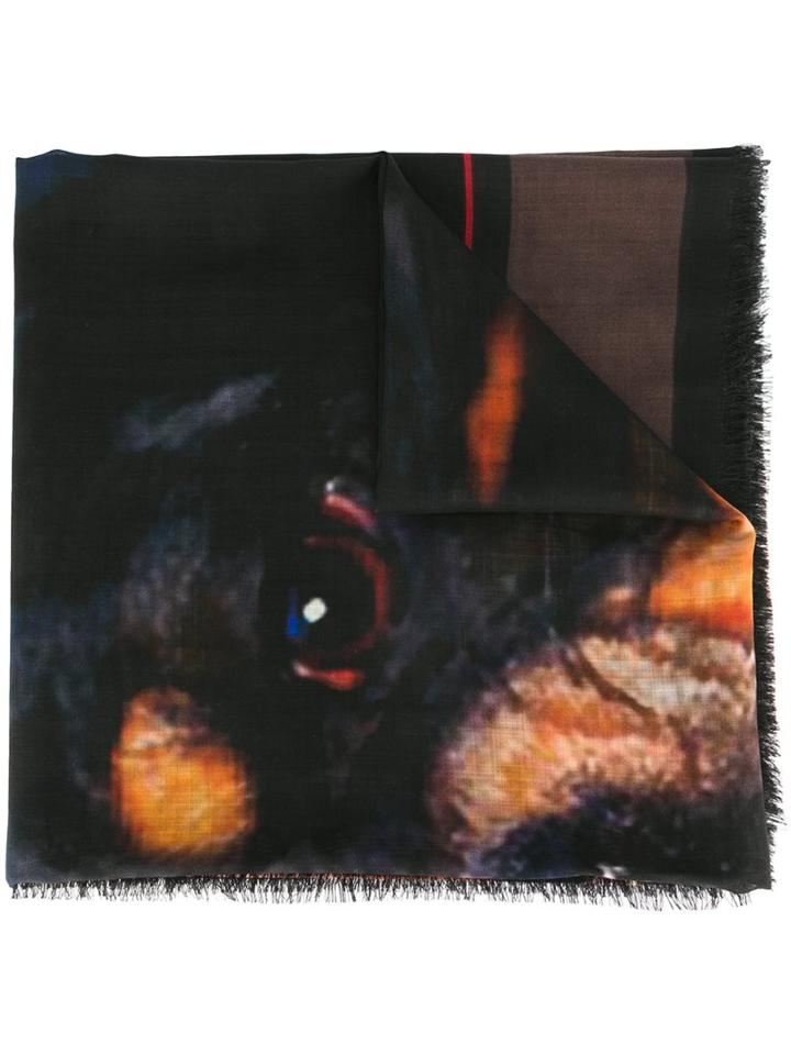 Givenchy - Rottweiler Print Scarf - Women - Wool - One Size, Women's, Black, Wool