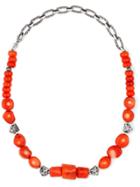 Gucci Anger Forest Beaded Necklace In Silver - Red
