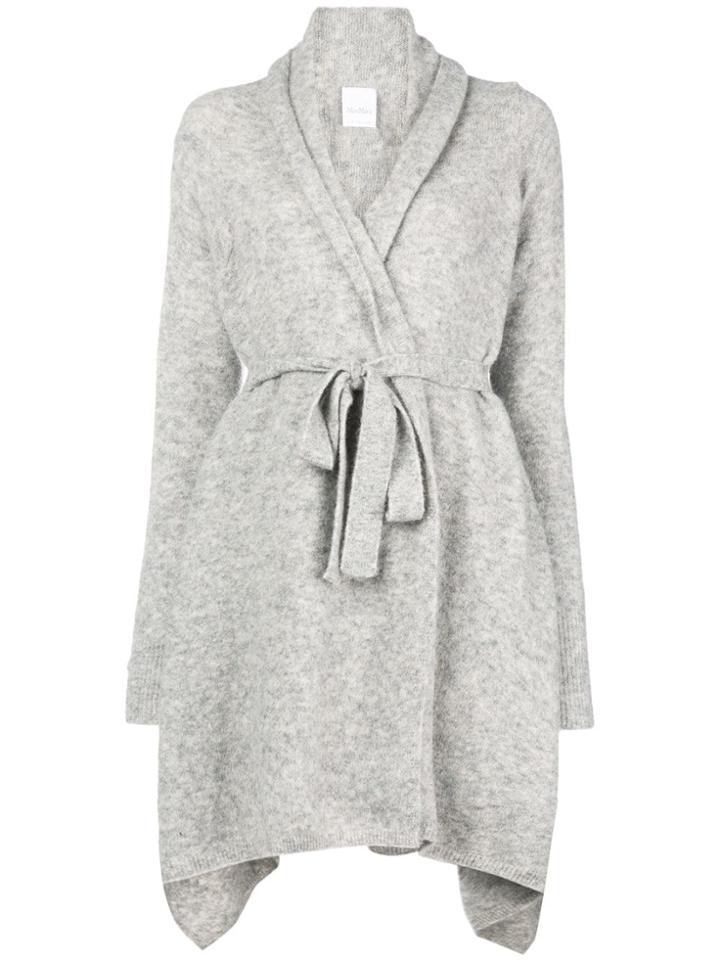 Max Mara Flared Belted Coat - Grey