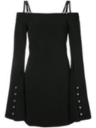 David Koma - Metal Ball Long Sleeve Dress - Women - Polyester - 8, Black, Polyester