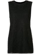 Vera Wang Lace Panel Tank Top - Black