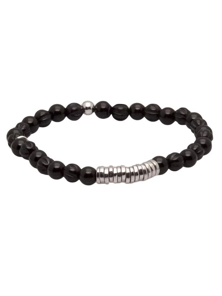 Tateossian Disc Bracelet, Men's, Size: Large, Black