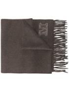 Max Mara Logo Embroidered Scarf - Brown
