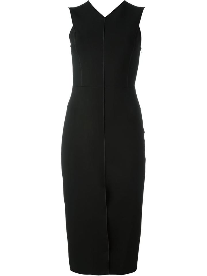 Rag & Bone V-neck Fitted Dress, Women's, Size: 2, Black, Viscose/nylon/spandex/elastane/cupro