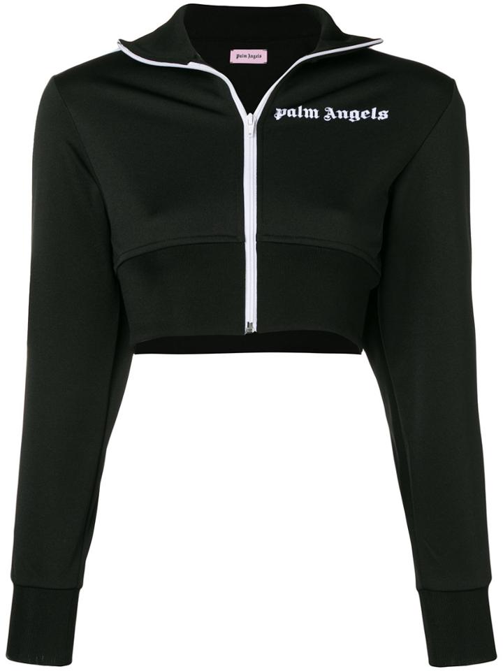 Palm Angels Cropped Zip-up - Black