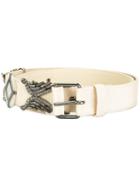 Lanvin Vintage Embellished Grosgrain Belt, Women's, Size: 85, White