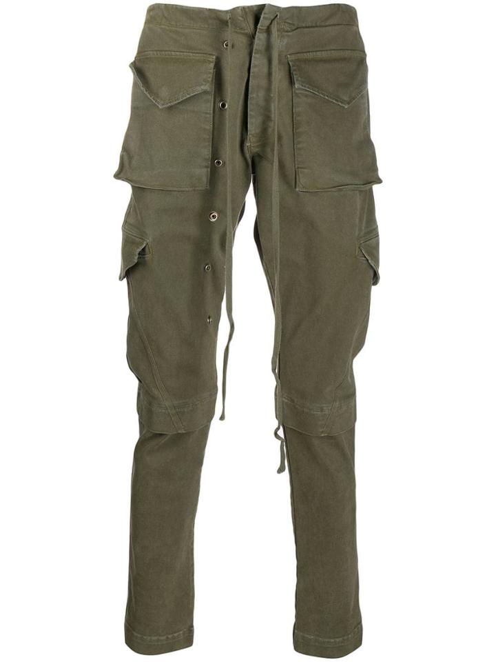 Greg Lauren Cargo Army Trousers - Green