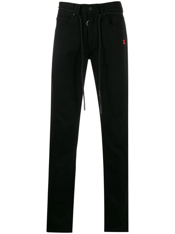 Off-white Logo Straight-leg Jeans - Black