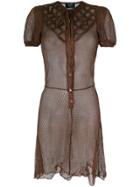 Jean Paul Gaultier Vintage Cross Stitch Detail Dress - Brown