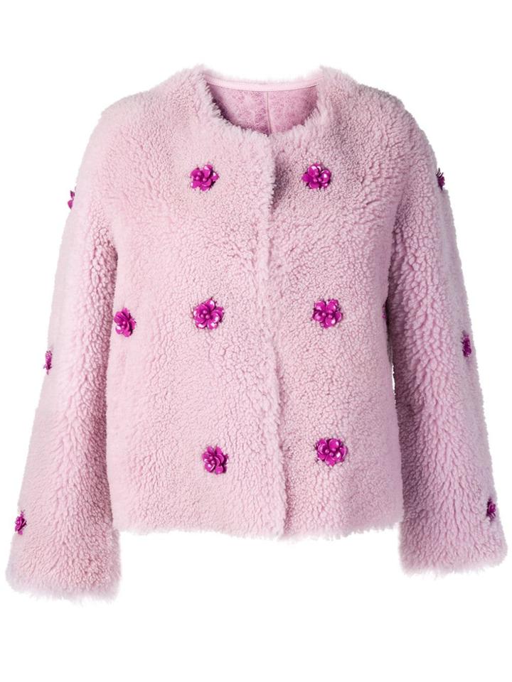 Liska Irisnew Cropped Shearling Jacket - Pink