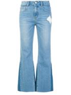 Sjyp Boot Cut Cropped Jeans - Blue