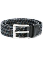 Salvatore Ferragamo Braided Belt, Men's, Size: 90, Black, Calf Leather