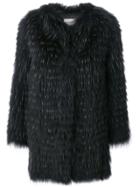 Yves Salomon Raccoon Fur Jacket - Blue