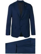 Lardini Two-piece Suit, Men's, Size: 56, Blue, Cupro/viscose/wool