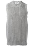 Msgm Knitted Vest, Size: Small, Grey, Cotton