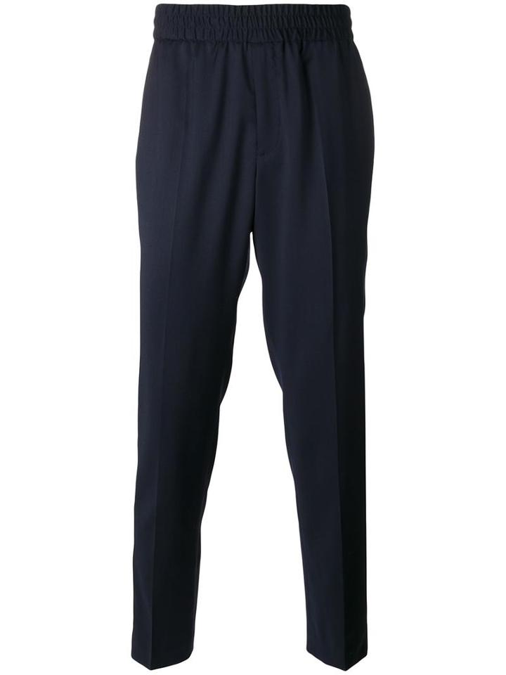 Palm Angels Side Stripe Track Pants, Men's, Size: 52, Blue, Virgin Wool/viscose