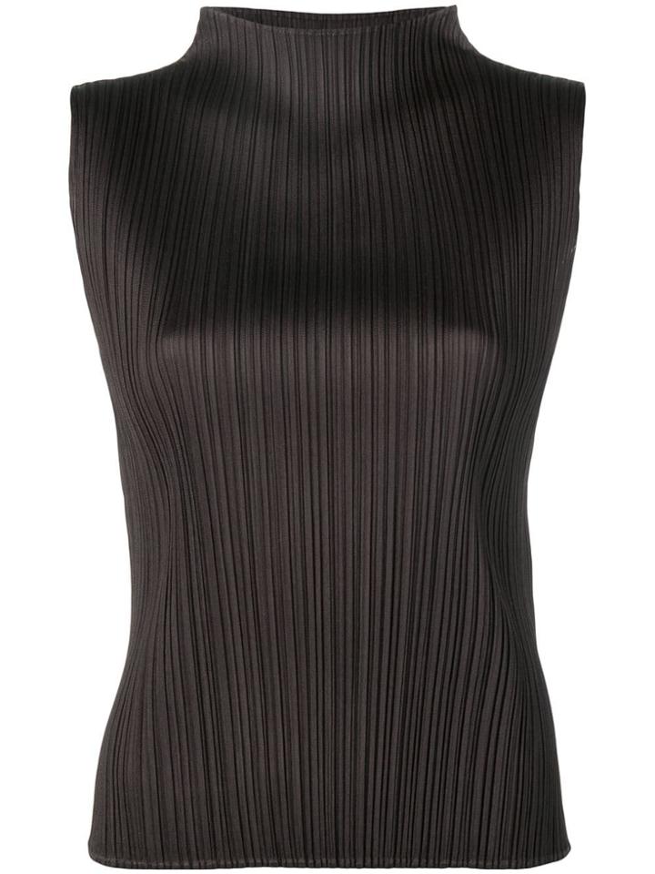 Pleats Please By Issey Miyake Pleated Blouse - Brown