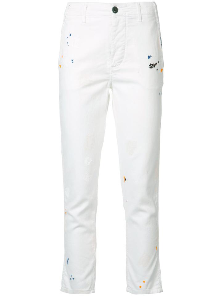 The Great Boyfriend Skinny Cropped Jeans, Women's, Size: 26, White, Cotton/linen/flax/polyester/tencel