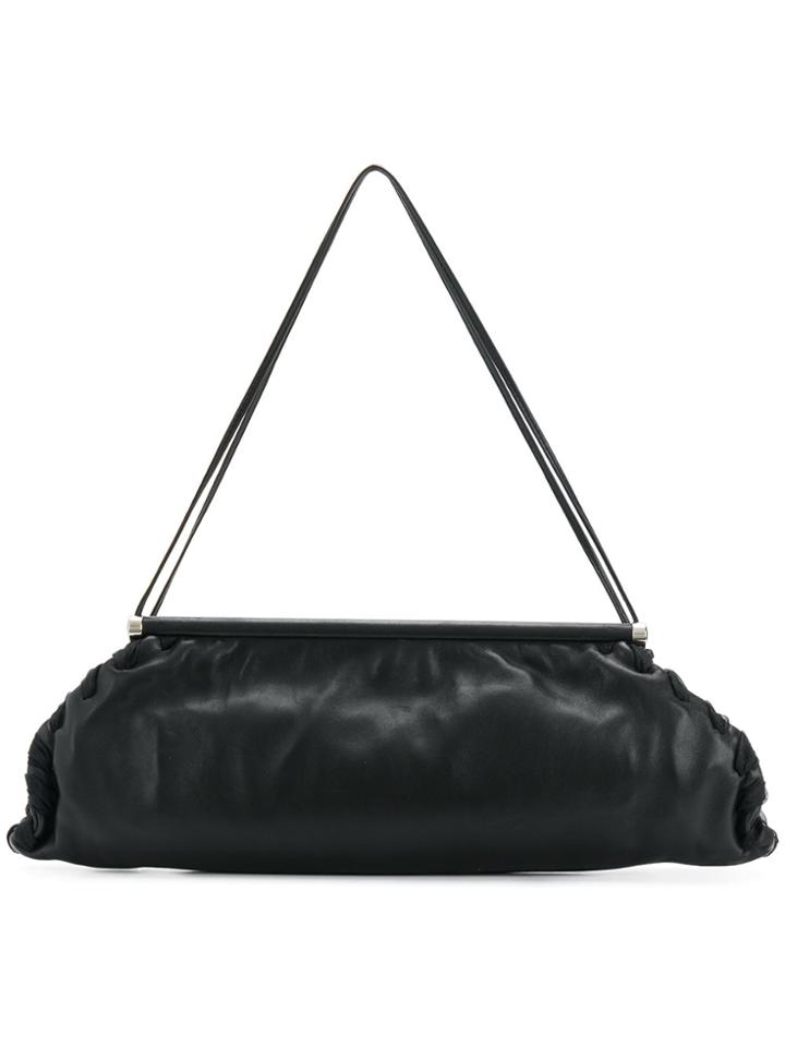 Giorgio Armani Vintage Gathered Lace-up Shoulder Bag - Black