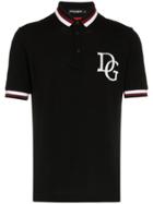 Dolce & Gabbana Logo Embroidered Polo Shirt - Black