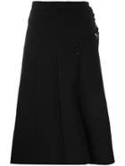 Carven Flared Midi Skirt, Women's, Size: 36, Black, Polyester/acetate/viscose