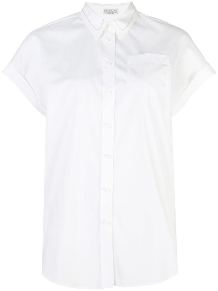 Brunello Cucinelli Short-sleeve Fitted Shirt - White