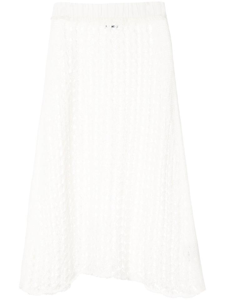 Jil Sander Open Knit Skirt - White