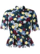 Erdem Floral Guipure Lace Top, Women's, Size: 12, Polyester/silk
