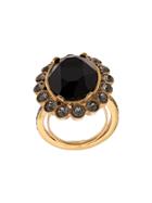 Oscar De La Renta Crystal Embellished Ring - Gold