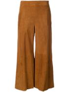 Oscar De La Renta Cropped Trousers With Flare - Brown