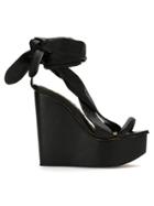 Andrea Bogosian Leather Platform Sandals - Black