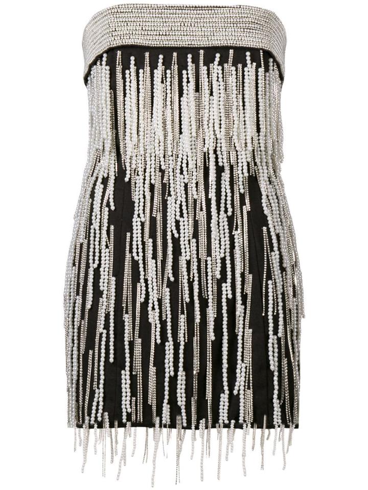 Attico Crystal Embellished Mini Dress - Black