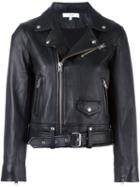 Iro Cropped Biker Jacket, Women's, Size: 36, Black, Lamb Skin/rayon