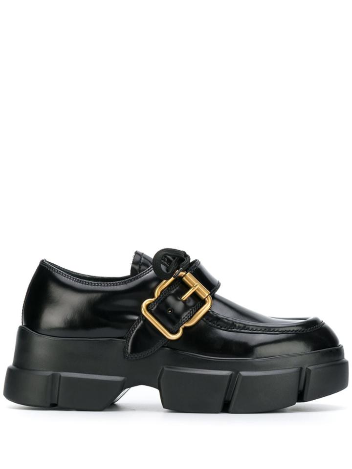Prada Buckle Detail Lace-up Shoe - Black