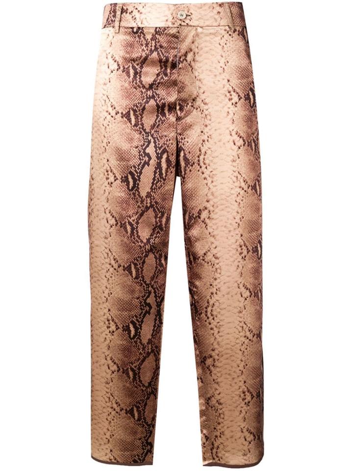Jejia Claire Python Print Trousers - Brown