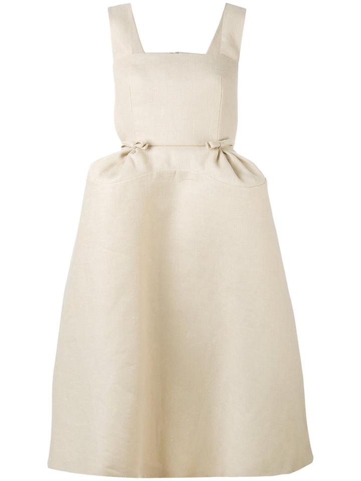 Delpozo - Art Dress - Women - Linen/flax - 38, Nude/neutrals, Linen/flax