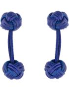 Santiago Gonzalez Set Of Four Knot Cufflinks, Men's, Green, Leather