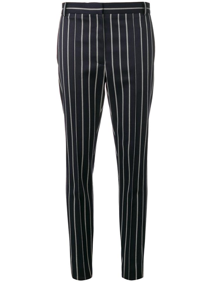 Rokh Tailored Striped Cropped Trousers - Blue