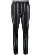 Rokh Tailored Striped Cropped Trousers - Blue
