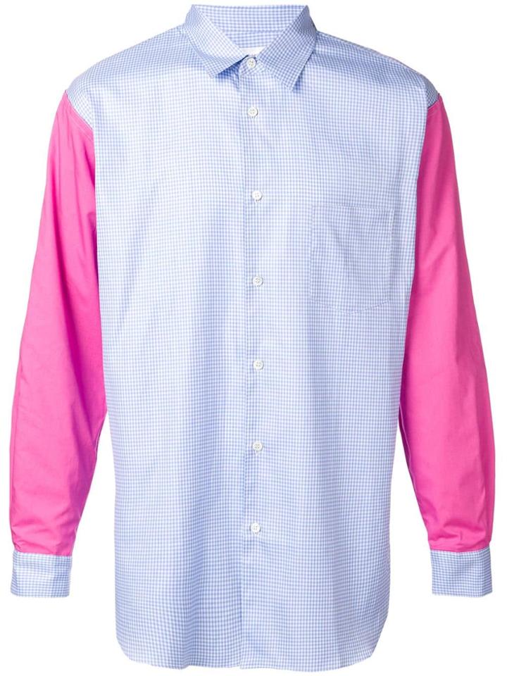 Comme Des Garçons Shirt Colour Block Checked Shirt - White
