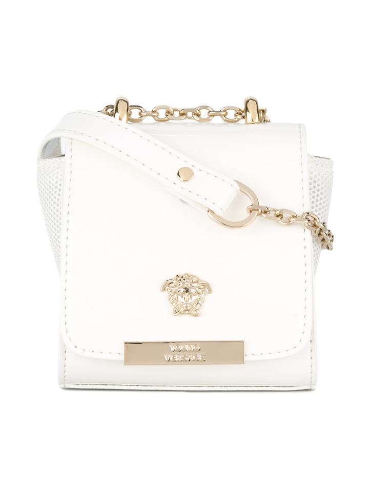 Young Versace Medusa Shoulder Bag, White