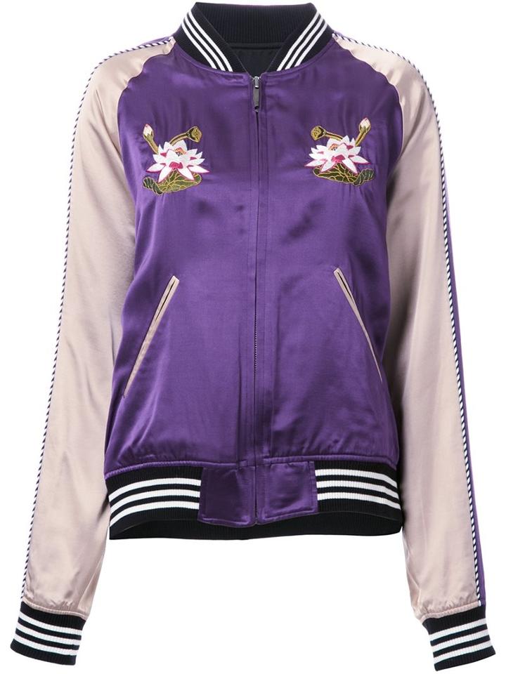 G.v.g.v. 'satin Souvenir' Jacket, Women's, Size: 36, Pink/purple, Silk/acrylic/nylon/wool