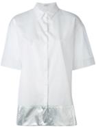 Iceberg - Metallic Detail Shortsleeved Shirt - Women - Cotton/polyester - 40, White, Cotton/polyester